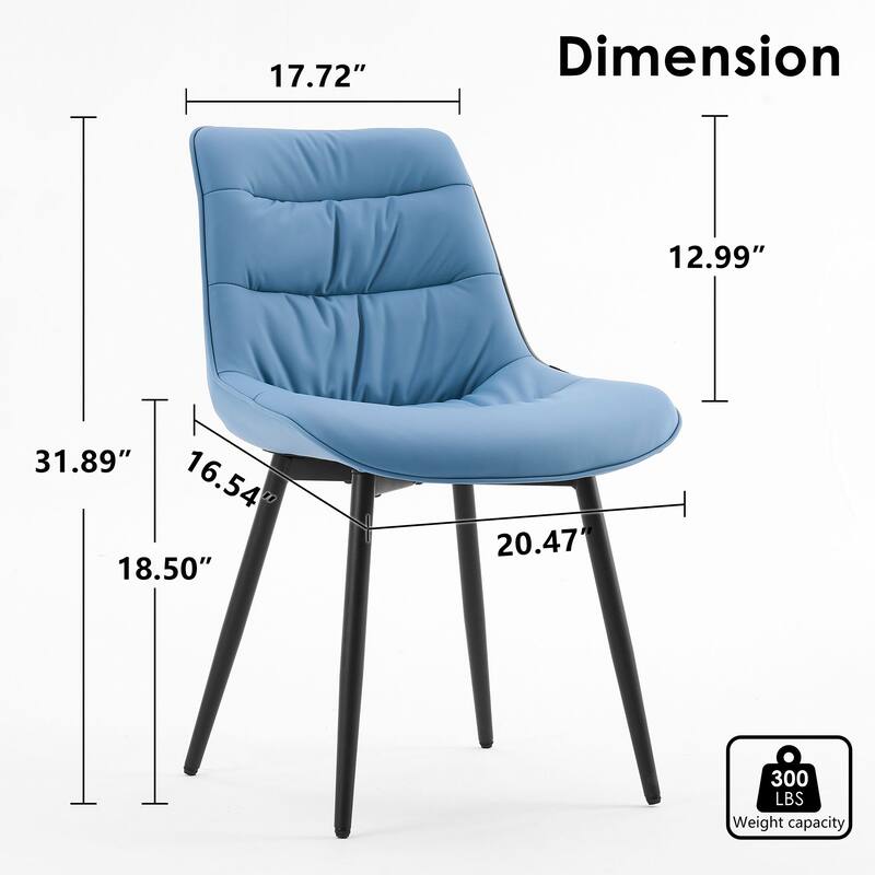 Faux Leather Dining Chairs Set of 2, Modern Upholstered Seat
