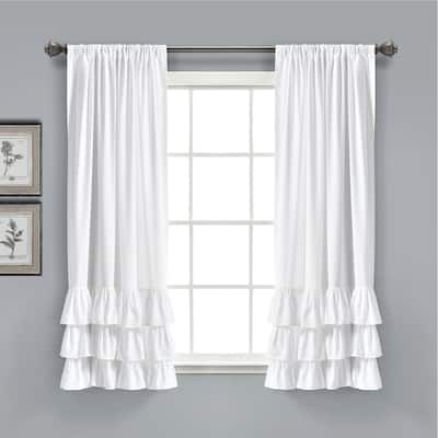 Lush Decor Allison Ruffle Window Curtain Panel Pair