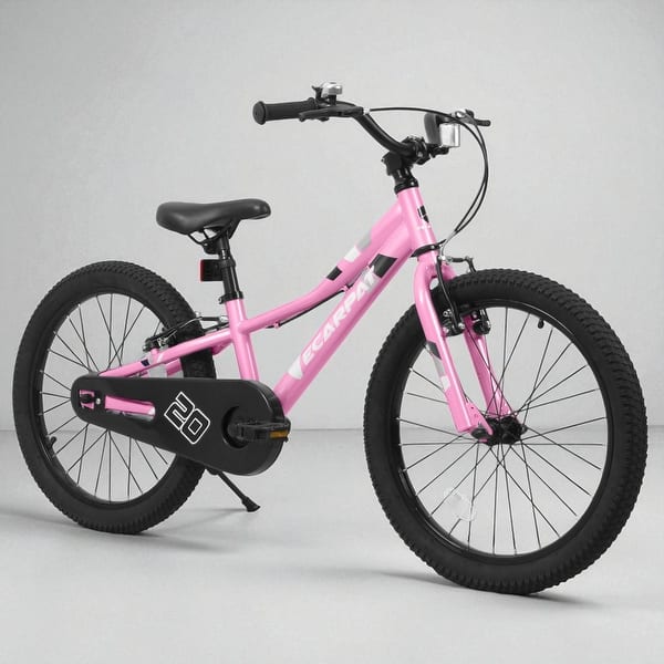 slide 2 of 15, Kids 20 Inch Bicycle with 1-Speed, Front V Brake & Coaster Brake for Boys and Girls, 3-5 Years Pink