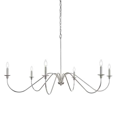 Elegant Lighting LD5056D54 Rohan 6 Light 54" Wide Taper Candle Style