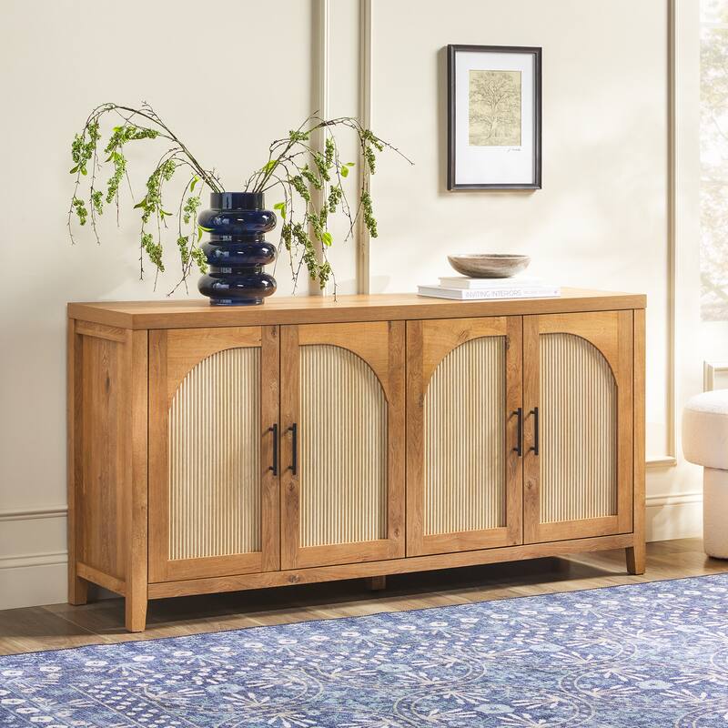 Walker Edison Modern 60-inch Reeded Sideboard with Arched Doors