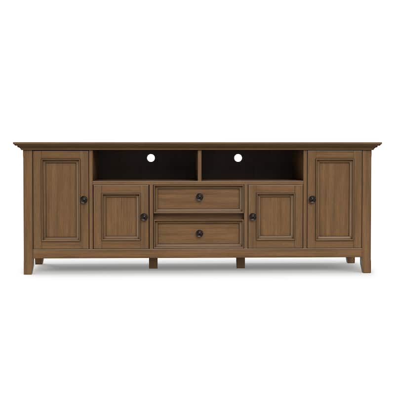 WYNDENHALL Halifax 72 inch Wide Solid Wood Transitional TV Stand - 72"w x 19"d x 26" h