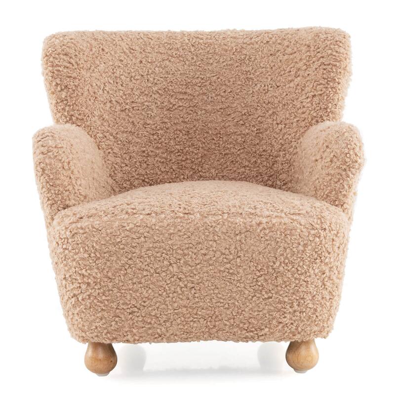 Costway Sherpa Kids Sofa with Solid Rubber Wood Legs for Boys & Girls - See Details