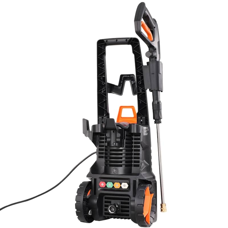 High Power Electric Pressure Washer 1900W 1500PSI 1.2GPM with 4 Nozzles Foam Cannon and 26ft Hose - 11.02 x 9.84 x 29.53 inch