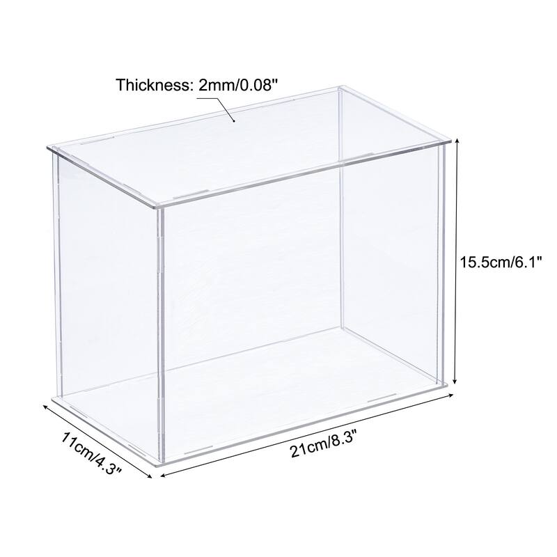 Acrylic Display Case Plastic Box Cube Storage Box Assemble Showcase - 8.3x4.3x6.1 Inch