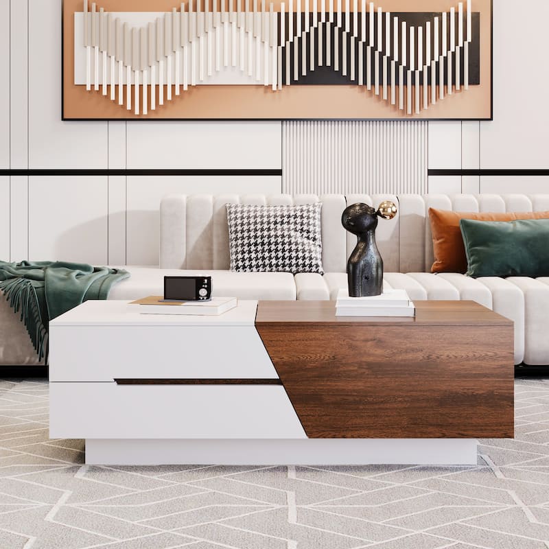 Modern Extendable Sliding Top Coffee Table