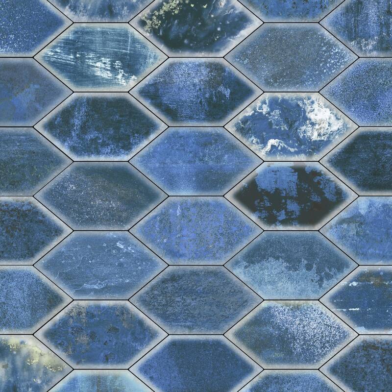 Merola Tile Dorne Kayak Blue 6-1/2" x 12-1/2" Porcelain Floor and Wall Tile