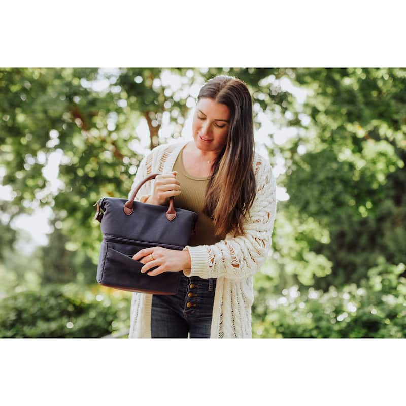Oniva Urban Lunch Bag Cooler, (Blue with Brown Accents) - Blue
