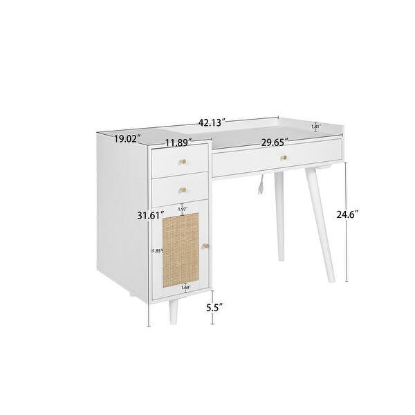 Storage Dresser, Vanity Makeup Table with 7 Drawers and Mirror for