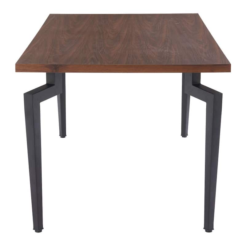 HomeRoots 71" Brown and Black Wood and Steel Dining Table - 71.00 in. x 29.70 in. x 36.00 in.