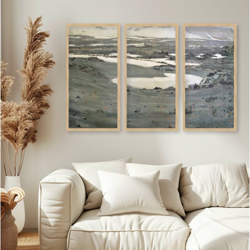 "Back To Basecamp 30" Set of Three Framed Textured Wall Art