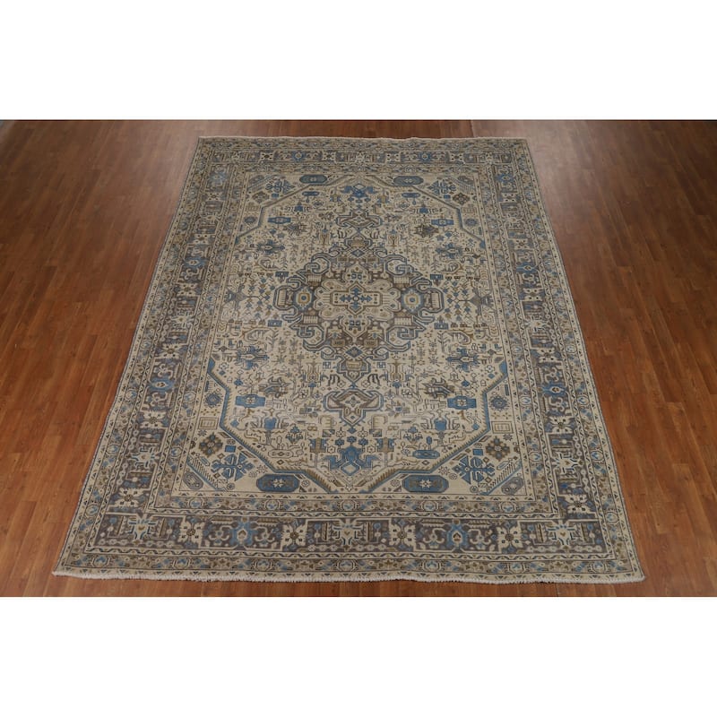 Traditional Tabriz Persian Rug Living Room Hand-Knotted Wool Carpet - 8'4"x 10'9"