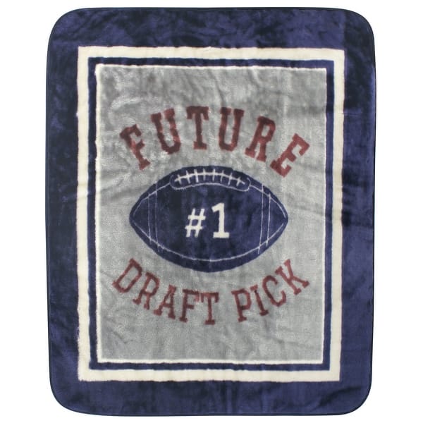 slide 1 of 1, Hudson Baby Infant Boy High Pile Plush Blanket, Football, One Size - Football - One Size One Size - Football