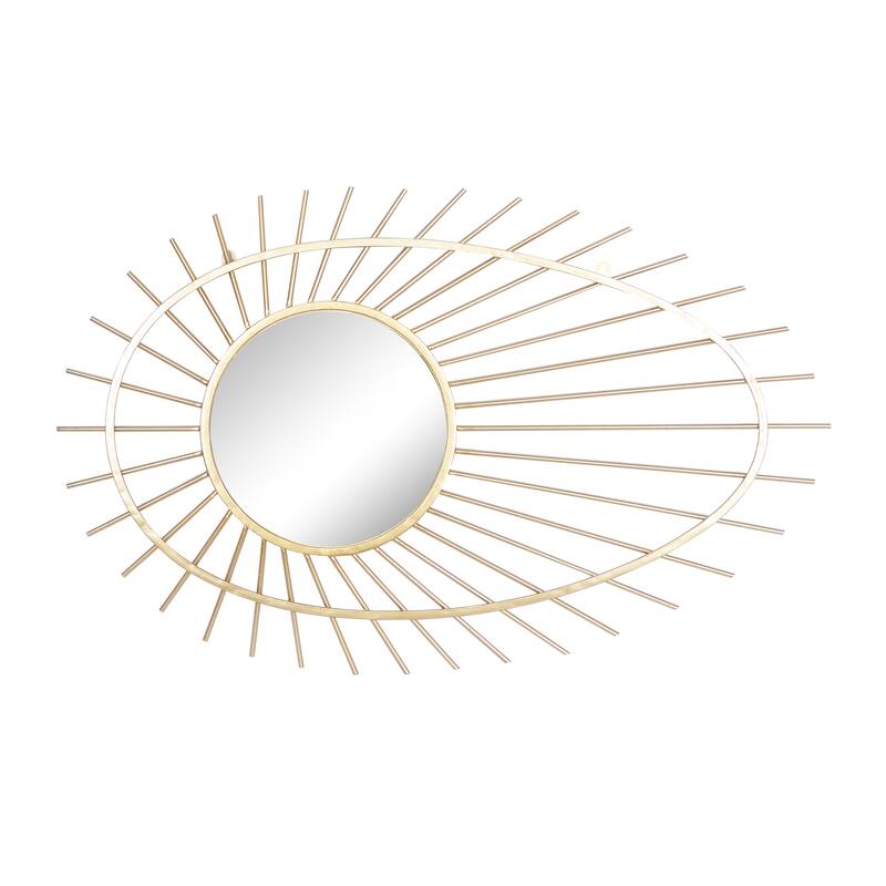 Gold Iron Contemporary Wall Mirror 34 x 22 x 1 - 22 x 1 x 34