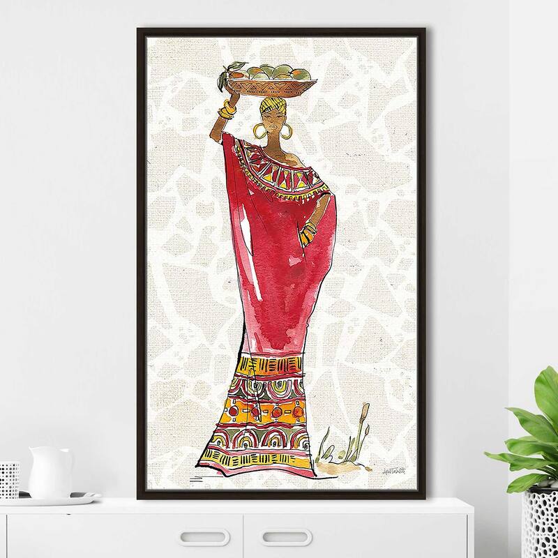 "African Flair IX" Print on Floating Canvas