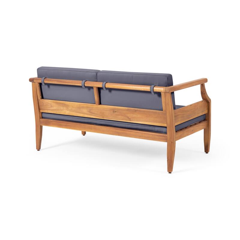 4 Piece Outdoor Patio Furniture Set, All-Weather Wood Conversation Set