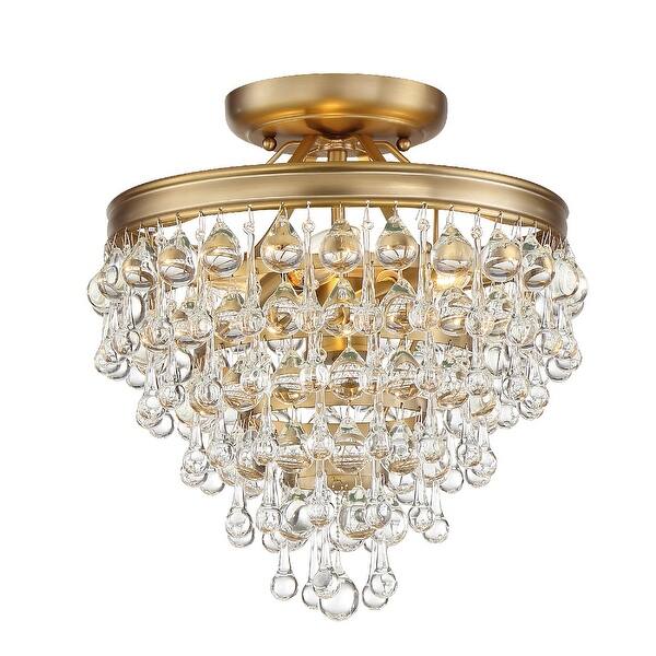 slide 2 of 2, Calypso 3 Light Vibrant Gold Ceiling Mount 13'' W x 14'' H