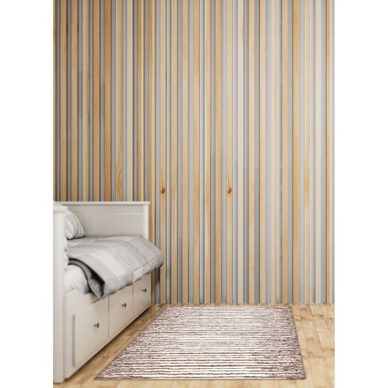 ECARPETGALLERY Hand-knotted Tangier Cream, Grey Wool Rug - 5'1 x 8'0