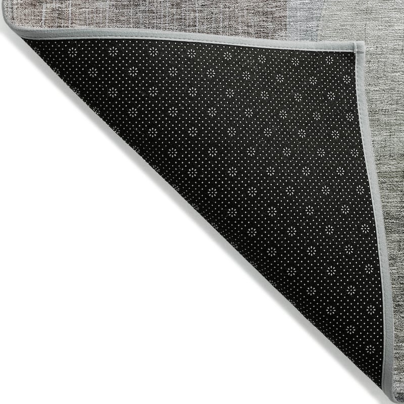 Machine Washable Indoor/ Outdoor Contemporary Abstract Chantille Rug