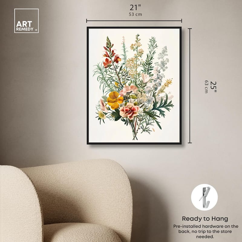 Quaint Bouquet Canvas by Art Remedy