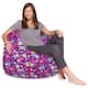 Kids Bean Bag Chair, Big Comfy Chair - Machine Washable Cover - 48 Inch Extra Large - Canvas Multi-Colored Hearts on Purple