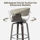 preview thumbnail 74 of 167, Glitzhome Set of 2 or 4 Modern Counter & Bar Height Wooden Swivel Bar Stools