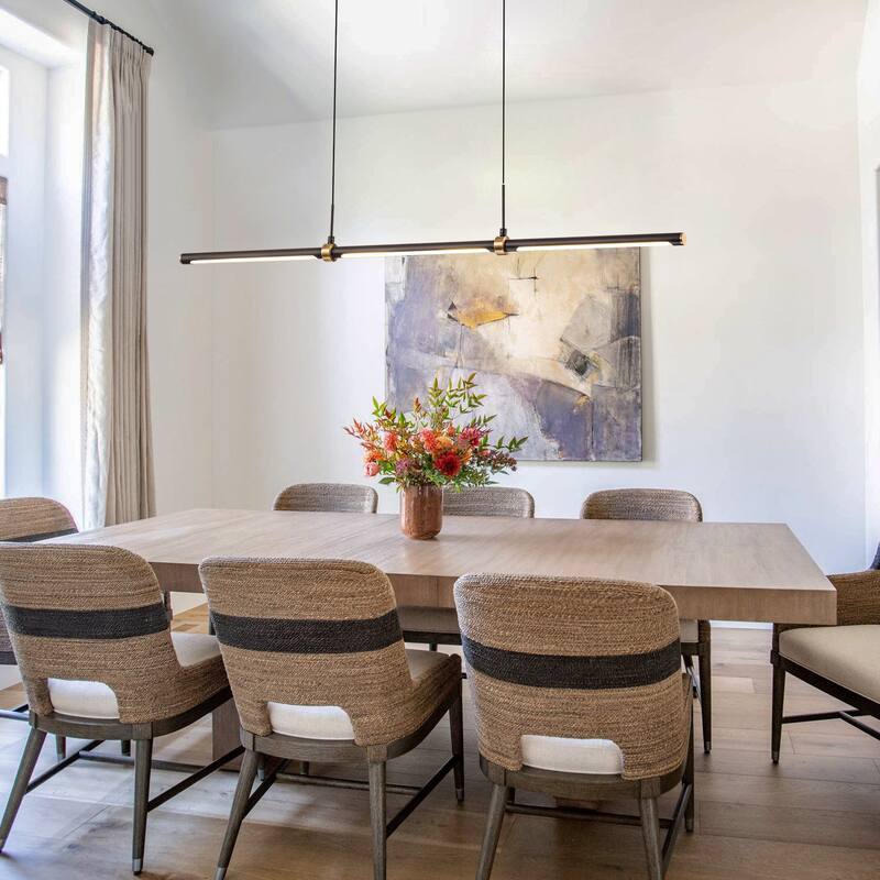 Modern Minimalist 3-Light LED Linear Chandelier Kitchen Island Pendant Light - 47.2"