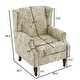 preview thumbnail 7 of 85, 2 Set Transitional Patterned Wingback Accent Chairs with NailHead