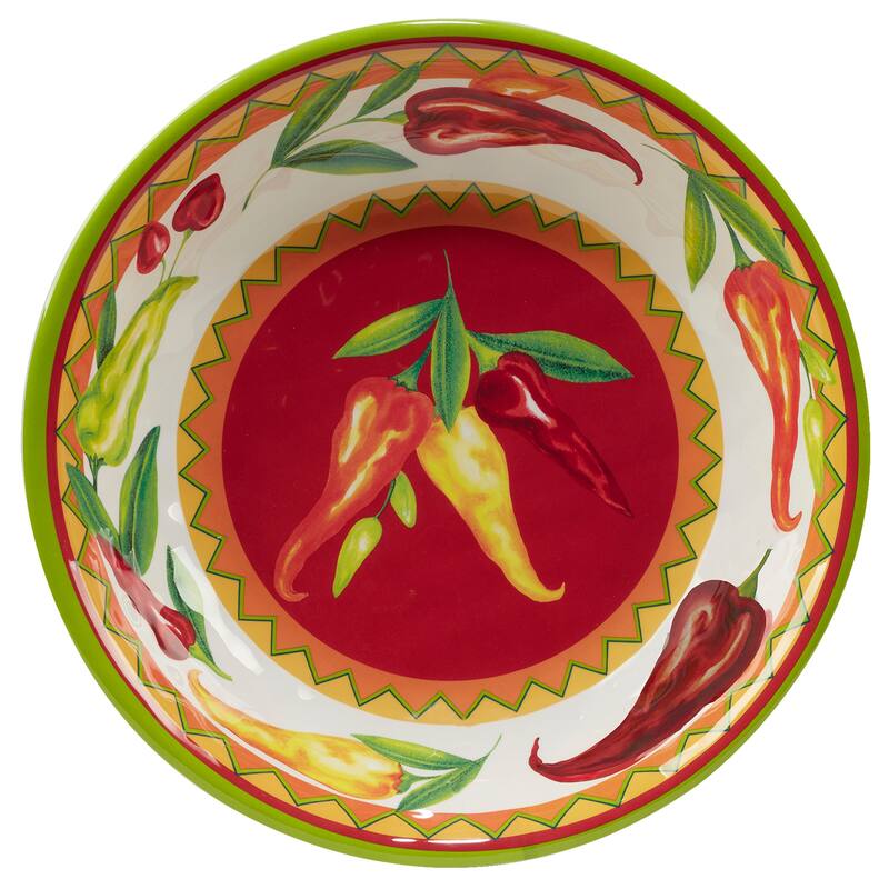 Certified International Red Hot 5-piece Melmaine Salad/Serving Bowl Set