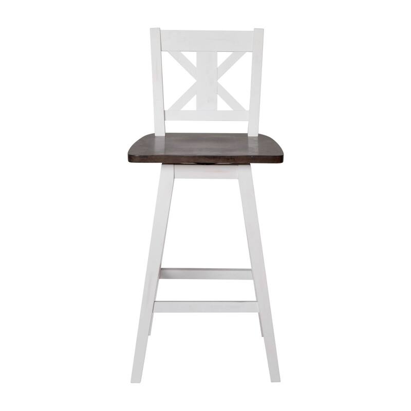 Modern Farmhouse Wooden Swivel Bar Stool