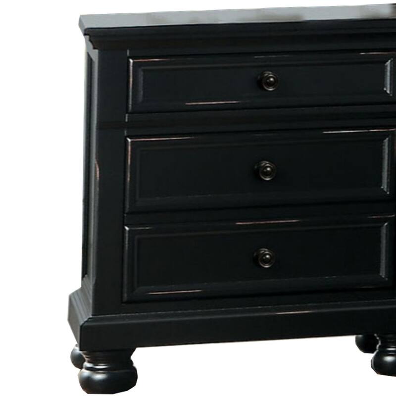 Black 2 Drawer 18 in. W Nightstand with Sturdy Hardware and Ample Storage