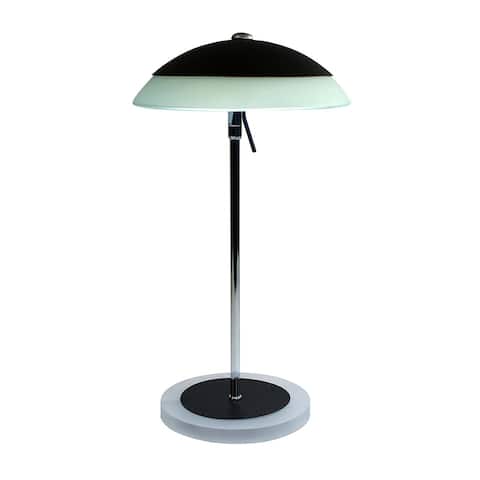 Adjustable Head Radial LED Desk Lamp, Natural Daylight, Compact Design, 8W, 450 Lumens, Black/Silver