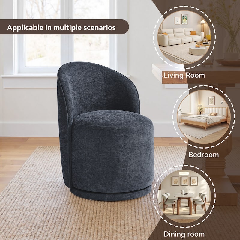 23" W Upholstered Swivel Side Chair for Dining Room, Balcony, Parlour