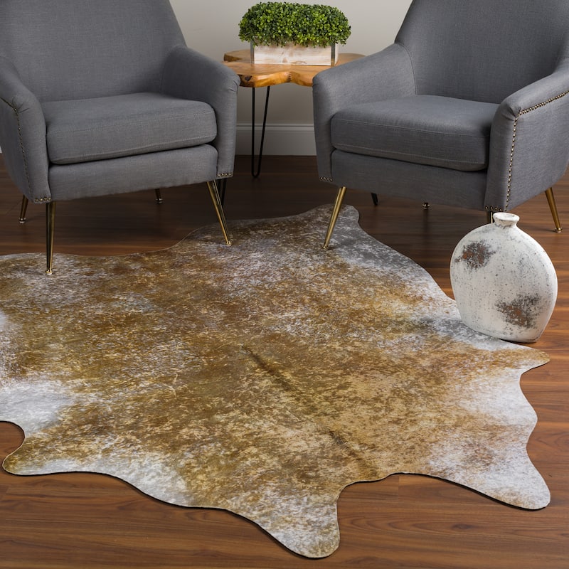 Addison Rugs Cheyenne Colorful Cowhide Print Non-Skid Area Rug