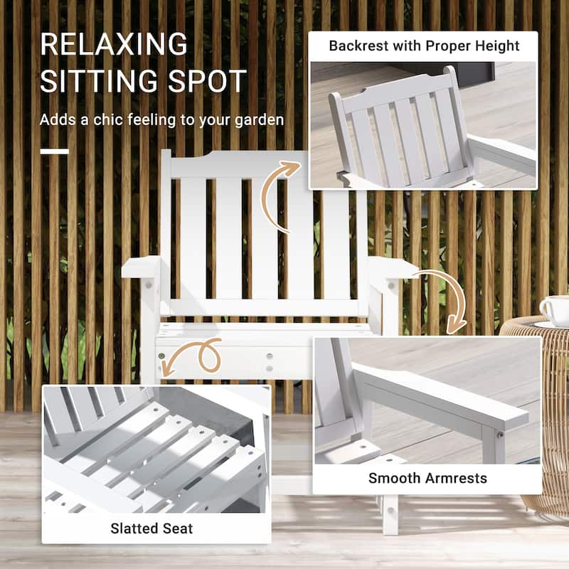 HDPE Outdoor Patio Chair with Armrests and Slats - 23.5" W x 26.5" D x 34.25" H