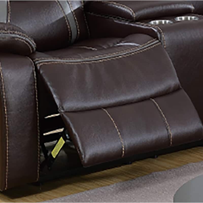 Leatherette Motion Sectional Sofa