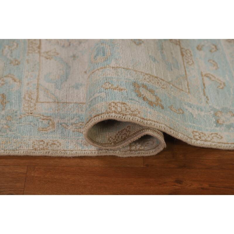 Vegetable Dye Oushak Turkish Traditional Rug Handmade Wool Carpet - 3'1" x 3'11"