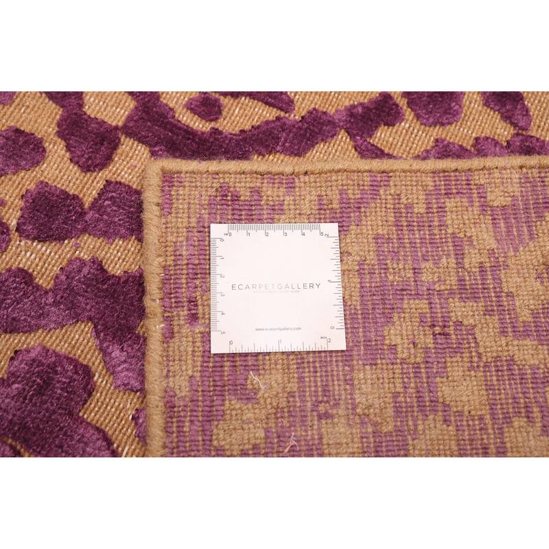 ECARPETGALLERY Hand Loomed Elysian Purple Viscose, Wool Rug - 5'0 x 8'3