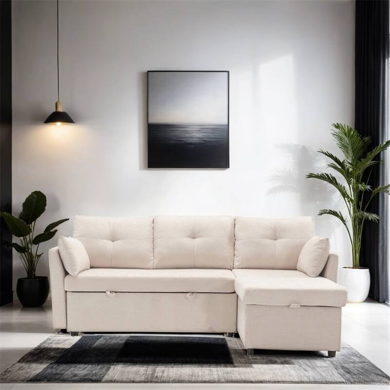 L Shaped Modular Sectional Sofa w/ Reversible Chaise and Storage Seat