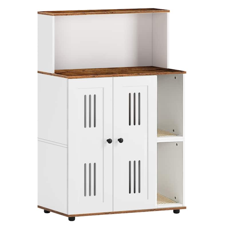 Anmytek Litter Box Enclosure for 2 Cats,Hidden Cat Furniture