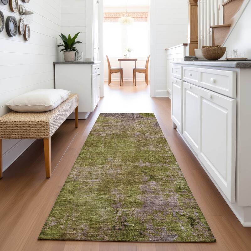 Premium Washable Super Soft Solid Ombre Mayfield Rug - Green - 2'3" x 7'6"