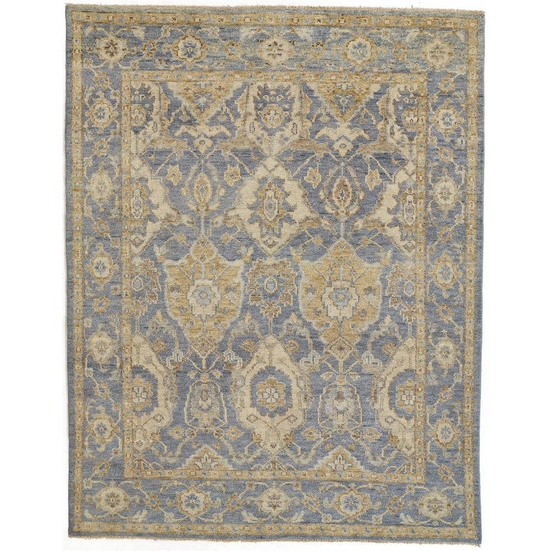 Irie Oriental Traditional Vintage Area Rug - 2' x 3' - Vanilla Beige/Chambray Blue/Golden Spice