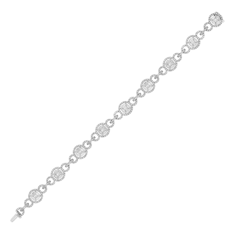 14KW Marquise And Princess Diamond 4 CTW. Bracelet