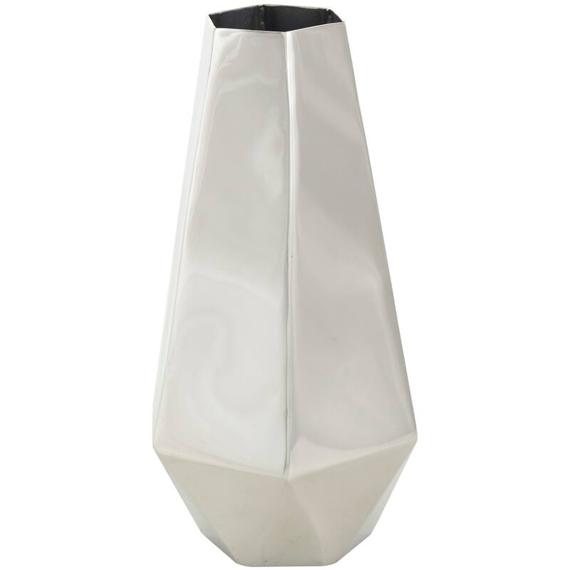 Silver or Gold Stainless Steel Metal Hexagon Shaped Geometric Vase with Varying Heights (Set of 3)