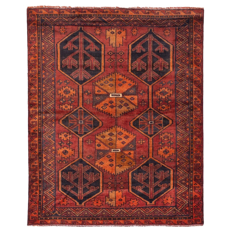 ECARPETGALLERY Hand-knotted Melis Vintage Red Wool Rug - 5'10 x 7'3