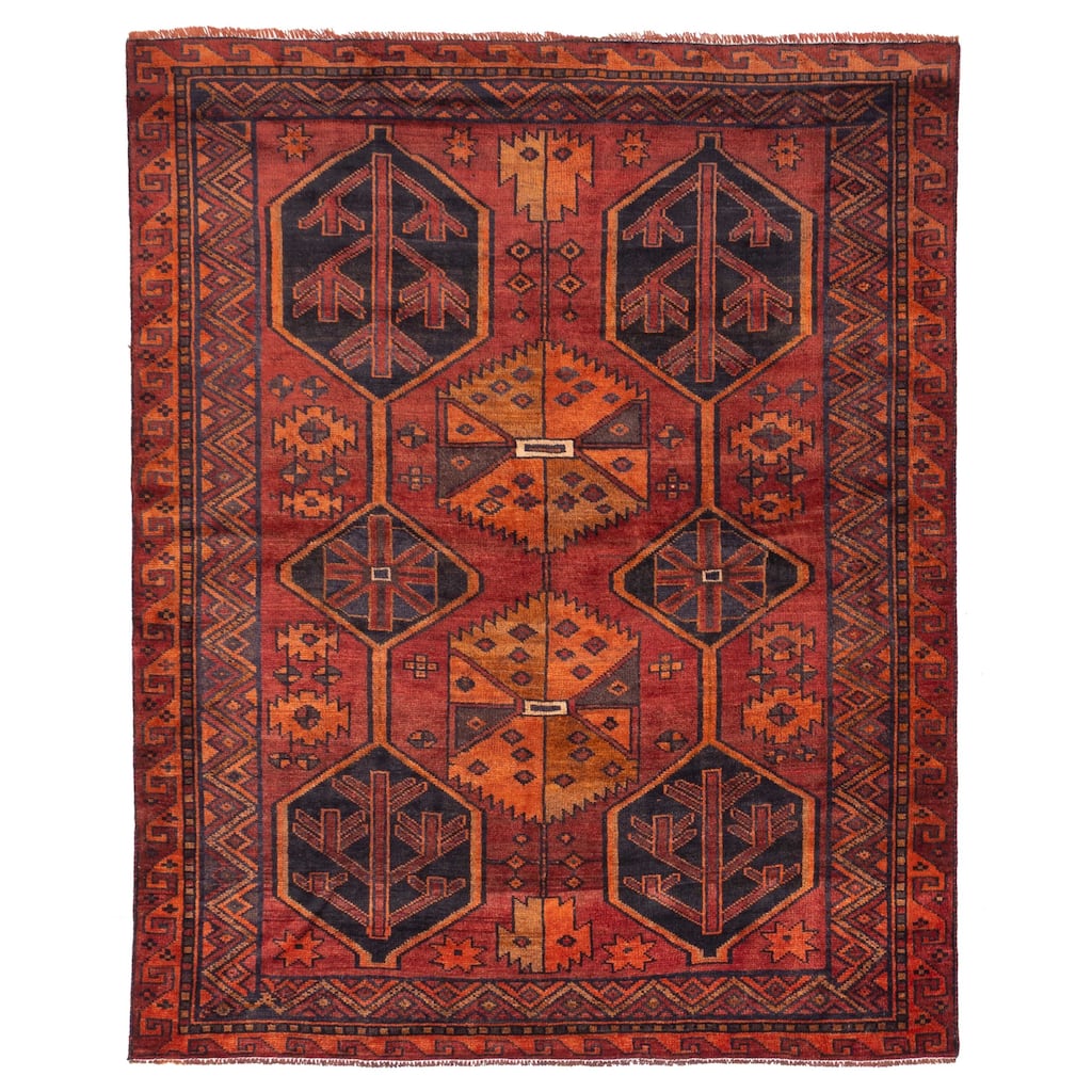 ECARPETGALLERY Hand-knotted Melis Vintage Red Wool Rug - 5'10 x 7'3