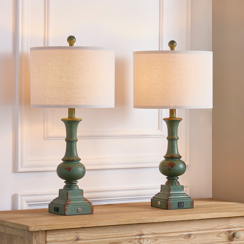 Adesso distressed gray vintage deals farmhouse table lamp