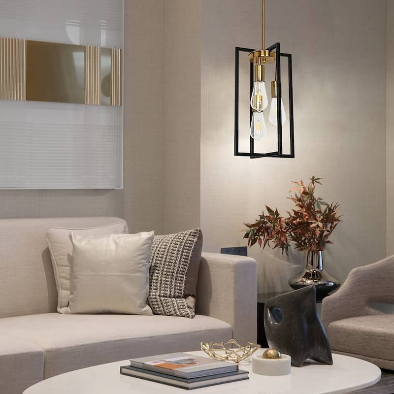3 light industrial hanging lamp rectangle black pendant light kitchen island hanging lamp