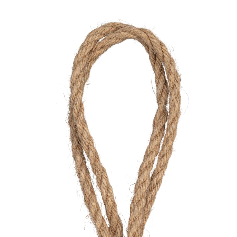 Hanging Stoneware Planter with Jute Rope Hanger and Distressed Finish
