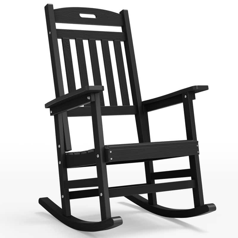WINSOON All Weather Outdoor Rocking Chair - Black